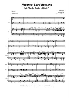 Hosanna, Loud Hosanna (with 'Ride On, Ride On In Majesty!'): Duet for violin and viola - alternate arrangement - piano by folklore