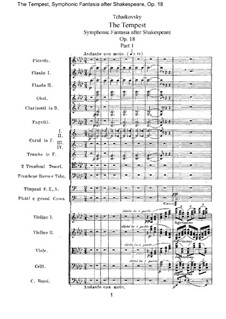 Буря, TH 44 Op.18: Партитура by Петр Чайковский