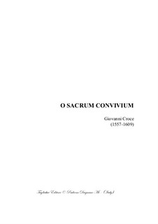 O sacrum convivium: For SATB choir by Джованни Кроче