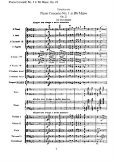 Концерт для фортепиано с оркестром No.1 си-бемоль минор, TH 55 Op.23: Партитура by Петр Чайковский