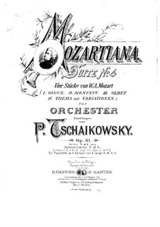 Сюита No.4 соль мажор 'Моцартиана', TH 34 Op.61: Для фортепиано в 4 руки by Петр Чайковский