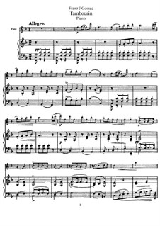 Тамбурин фа мажор: Для флейты и фортепиано by Франсуа Жозеф Госсек