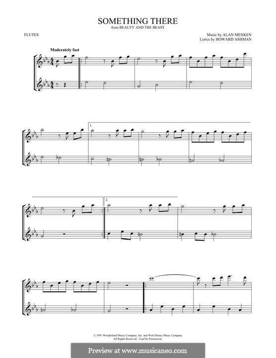 Something There (from Beauty and the Beast): Для двух флейт by Alan Menken