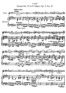 Соната No.11: Аранжировка для скрипки и фортепиано by Арканджело Корелли