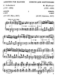 Соната для фортепиано No.4 ля минор, D.537 Op.164: Для одного исполнителя by Франц Шуберт