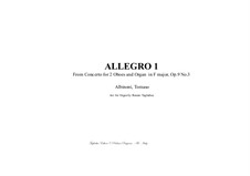 Concerto No.3 in F Major: Allegro I. Arrangement for Organ 3 staff by Томазо Альбинони