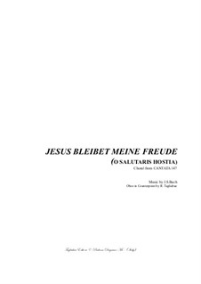 Jesus bleibet: For mixed choir, oboe and organ by Иоганн Себастьян Бах