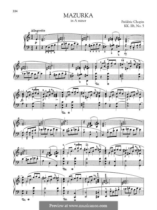 Мазурка ля минор 'Émile Gaillard', B.140 KK IIb/5: Для фортепиано by Фредерик Шопен