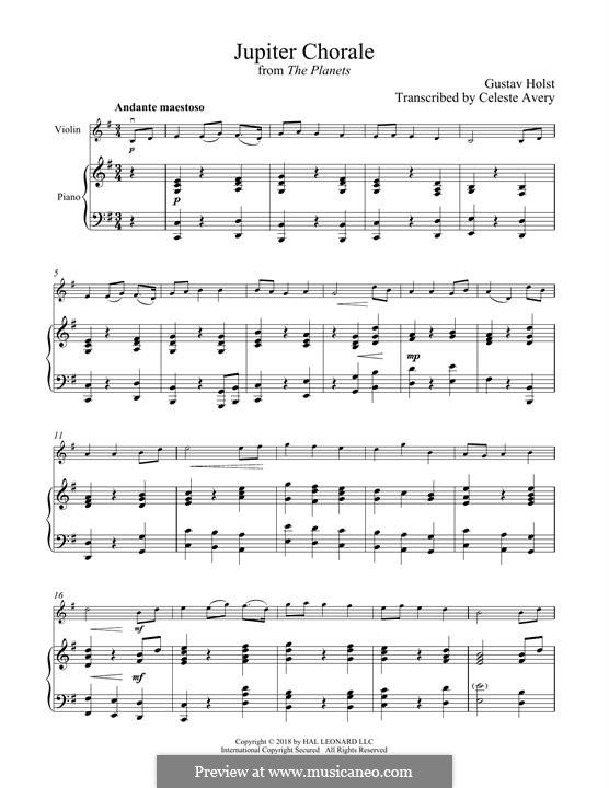Юпитер: Для скрипки и фортепиано by Густав Холст