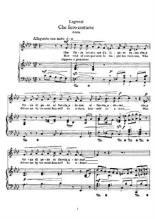 Che fiero costume: Version for voice and piano (F Minor) by Джованни Легренци