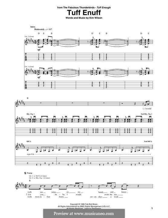 K. Wilson: Tuff Enuff (The Fabulous Thunderbirds) ноты на MusicaNeo