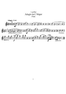 Адажио до мажор: Для флейты и фортепиано – партия флейты by Жан-Батист Лойе де Гент