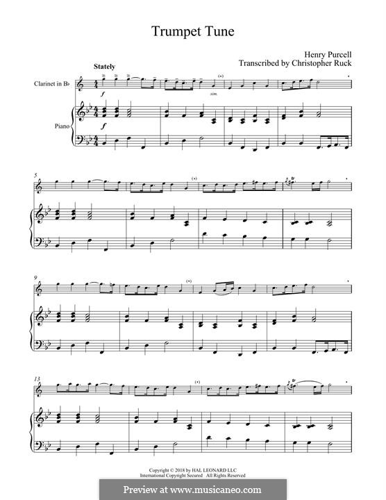 Martial Air (Trumpet tune and Air): Для кларнета и фортепиано by Генри Пёрсел