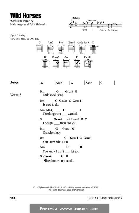 Wild Horses (Susan Boyle): Текст, аккорды by Keith Richards, Mick Jagger