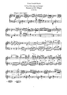 Соната для фортепиано No.59 ми-бемоль мажор, Hob.XVI/49: Для одного исполнителя by Йозеф Гайдн