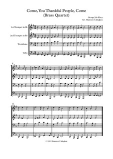 Come, Ye Thankful People, Come: Для квартета медных духовых by George Job Elvey