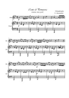 Песни без слов, Op.62: No.6 Spring Song, for oboe and piano by Феликс Мендельсон-Бартольди