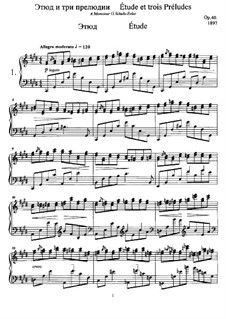 Этюд и три прелюдии для фортепиано, Op.40: Весь сборник by Анатолий Лядов