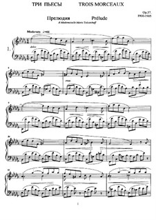 Три пьесы для фортепиано, Op.57: Для одного исполнителя by Анатолий Лядов