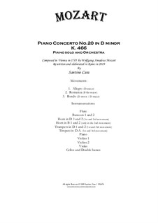 Концерт для фортепиано с оркестром No.20 ре минор, K.466: Партитура, Партии by Вольфганг Амадей Моцарт