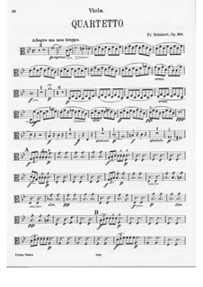 Струнный квартет No.8 си-бемоль мажор, D.112 Op.168: Партия альта by Франц Шуберт