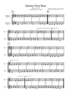 Quarter note race - für 2 Melodieinstrumente in C: Quarter note race - für 2 Melodieinstrumente in C by Sandra Edeling