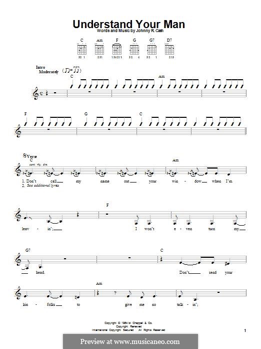 Understand Your Man: Гитарная табулатура by Johnny Cash