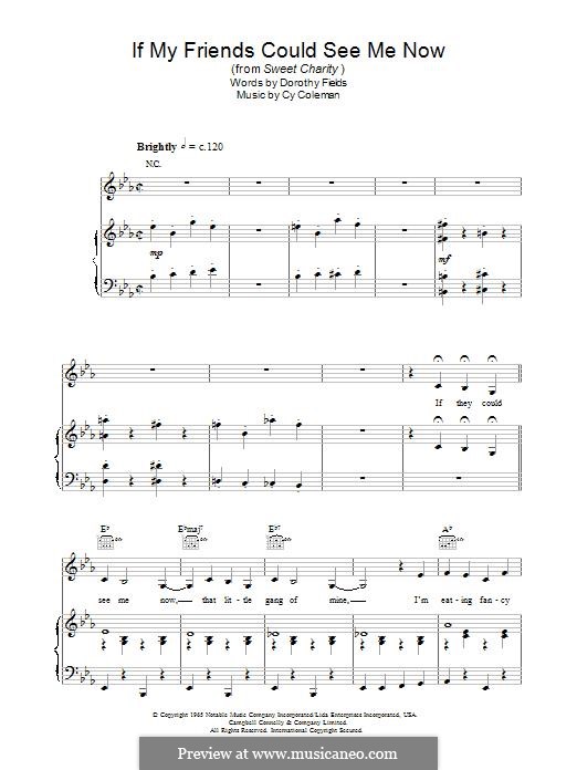 If My Friends Could See Me Now (from Sweet Charity): Для голоса и фортепиано (или гитары) by Cy Coleman
