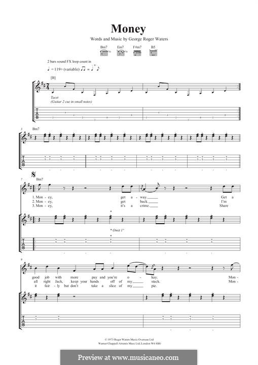 Money (Pink Floyd): Гитарная табулатура by Roger Waters
