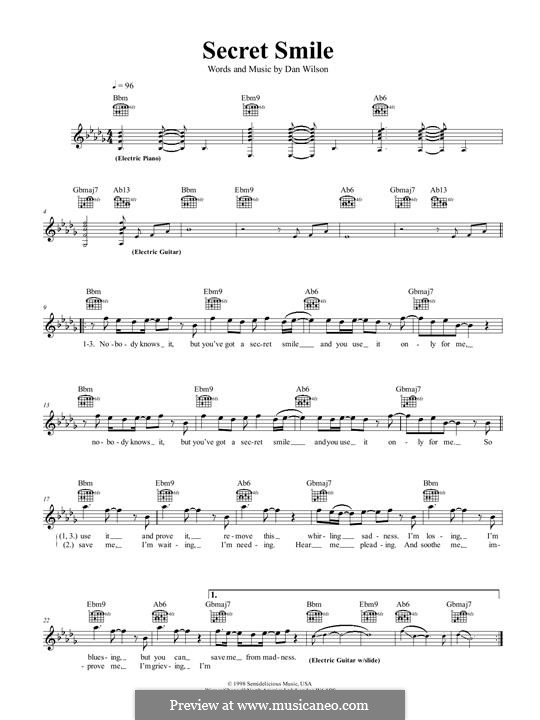Secret Smile (Semisonic): Мелодия by Daniel Wilson