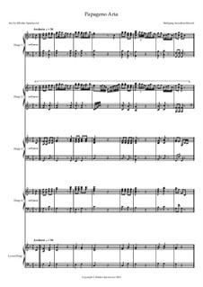 Ария Папагено: For harp quintet by Вольфганг Амадей Моцарт