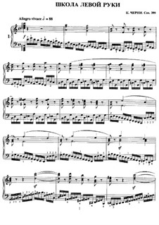 Школа левой руки, Op.399: Для фортепиано by Карл Черни