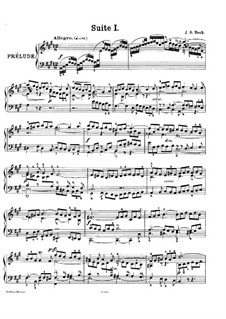 Сюита No.1 ля мажор, BWV 806: Для фортепиано by Иоганн Себастьян Бах