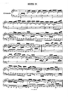 Сюита No.4 ми-бемоль мажор, BWV 815: Для фортепиано by Иоганн Себастьян Бах