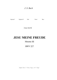 Jesu, meine Freude, BWV 227: Score for SATB and SSATB Choir - PDF file with embedded Mp3 files of the individual Parts by Иоганн Себастьян Бах