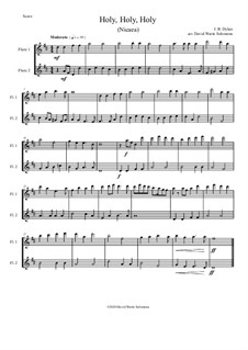 6 simple duets based on hymns: Holy, Holy, Holy (Nicaea), for 2 flutes by folklore, Charles Hutchinson Gabriel, Phoebe Palmer Knapp, John Bacchus Dykes, Eugene Bartlett