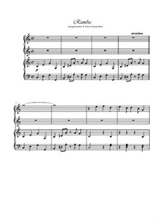 Rumba. Piano 4 hands: Rumba. Piano 4 hands by Unknown (works before 1850)