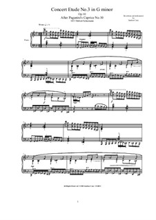 Шесть концертных этюдов по каприсам Паганини, Op.10: Этюд No.3 by Роберт Шуман