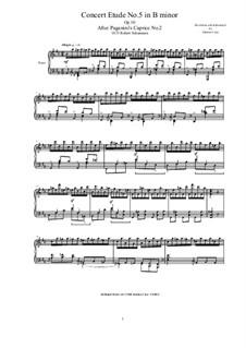 Шесть концертных этюдов по каприсам Паганини, Op.10: Этюд No.5 by Роберт Шуман