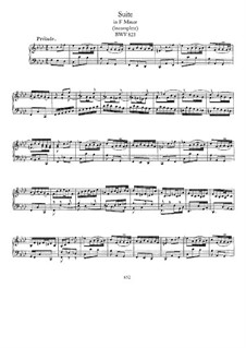 Сюита для клавесина No.6 фа минор, BWV 823: Для фортепиано by Иоганн Себастьян Бах