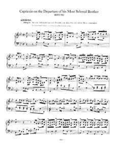 Каприччио на отъезд возлюбленного брата, BWV 992: Для фортепиано by Иоганн Себастьян Бах