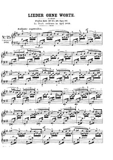 Песни без слов, Op.62: Сборник by Феликс Мендельсон-Бартольди
