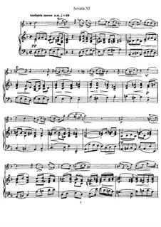 Соната No.11: Версия для флейты и фортепиано by Иоганн Маттезон