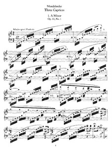 Три каприса, Op.33: Каприс No.1 ля минор by Феликс Мендельсон-Бартольди