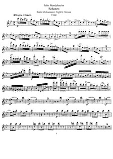 Скерцо: Для флейты и фортепиано – партия флейты by Феликс Мендельсон-Бартольди