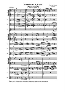 Sinfonia Nr.IV, B-Dur für Streicher: Partitur by Thomas Bäurle