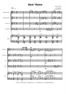 Часть II (Ларго): For brass quartet and piano by Антонин Дворжак