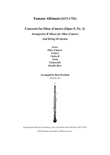 Concerto No.2 in d minor: For oboe d'amore and string orchestra by Томазо Альбинони