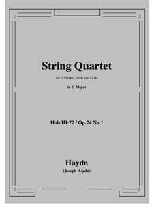 Струнный квартет No.57 до мажор, Hob.III/72 Op.74 No.1: Партитура, Партии by Йозеф Гайдн