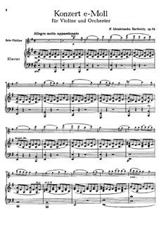 Концерт для скрипки с оркестром ми минор, Op.64: Версия для скрипки и фортепиано – партитура, партия by Феликс Мендельсон-Бартольди